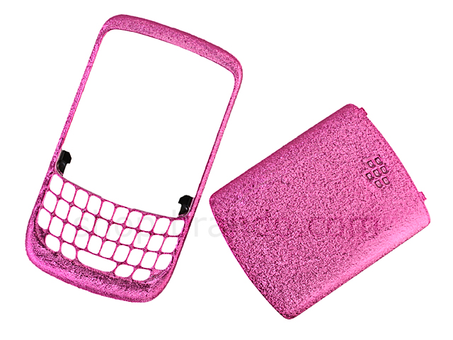 Blackberry Curve 8520 Replacement Back and Front Cover - Frosted Pink