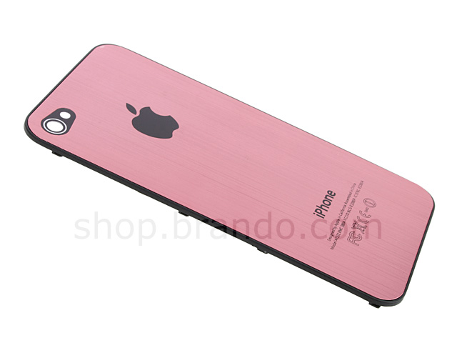 iPhone 4 Metallic Rear Panel - Pink (Flat)