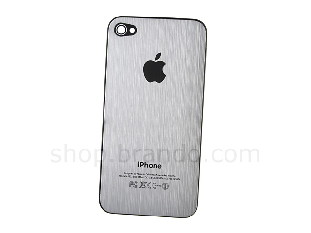 iPhone 4 Metallic Rear Panel - Silver (Flat)