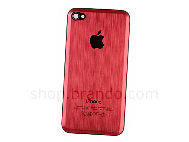 iPhone 4 Metallic Rear Panel - Red (Curve Edged)