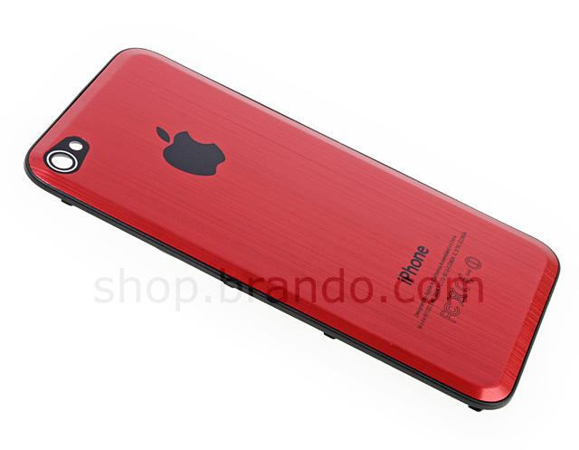 iPhone 4 Metallic Rear Panel - Red (Curve Edged)