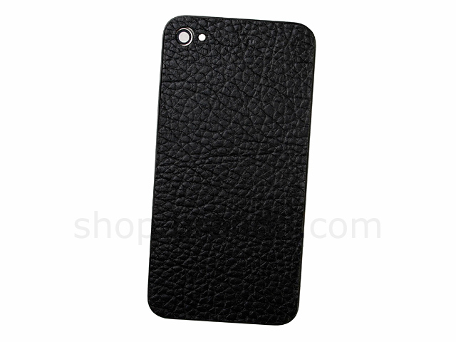 iPhone 4 Rugged Leather Rear Panel - Black