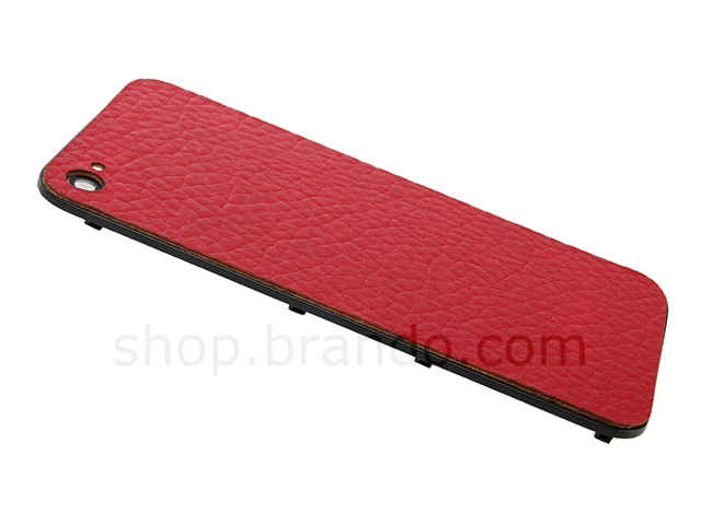 iPhone 4 Rugged Leather Rear Panel - Red