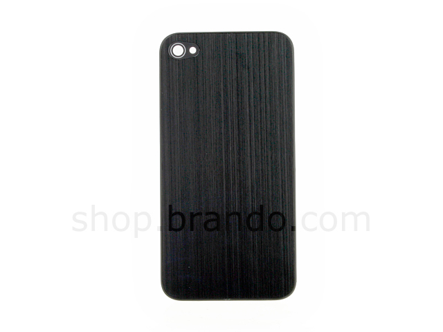 iPhone 4 Metallic PLAIN Rear Panel - Black (Flat)