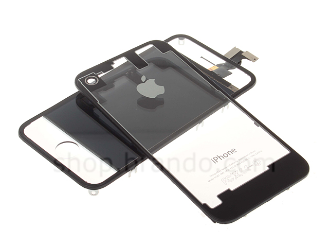 toren Sijpelen Golven iPhone 4S Transparent Front & Rear Panel Set - Black