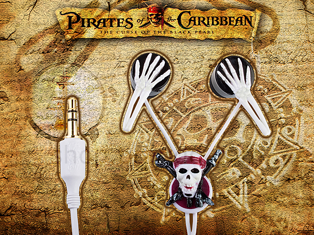 Disney Pirates of The Caribbean Earphone - Skeleton