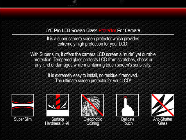 JYC Pro LCD Screen Glass Protector for Camera (Canon EOS 60D)