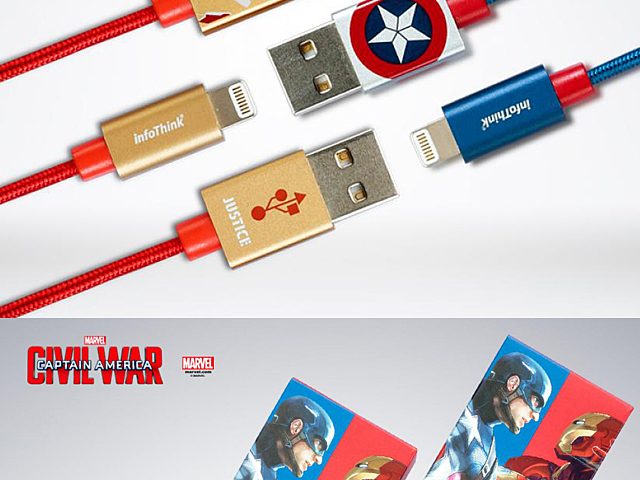 infoThink Captain America 3 - Lightning USB Sync Charging Cable