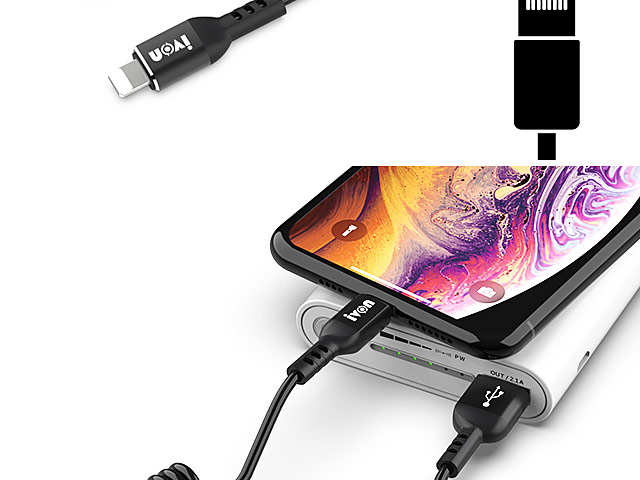 Curled Lightning USB Cable