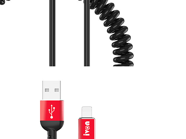 Curled Lightning USB Cable