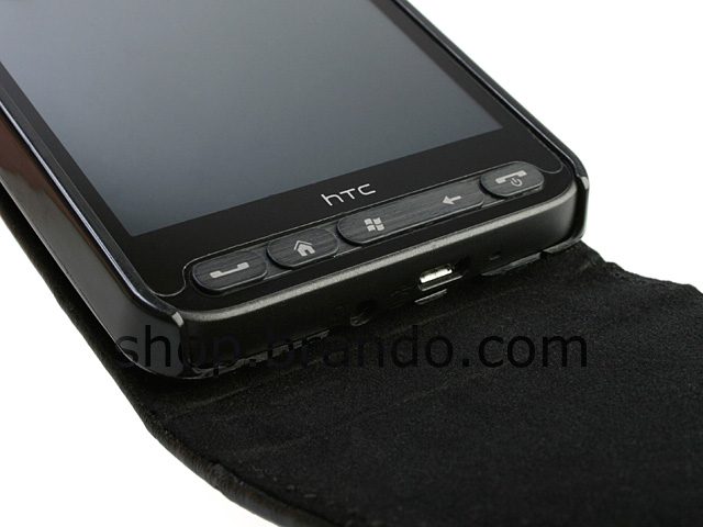 HTC HD2 Fashionable Flip Top Leather Case