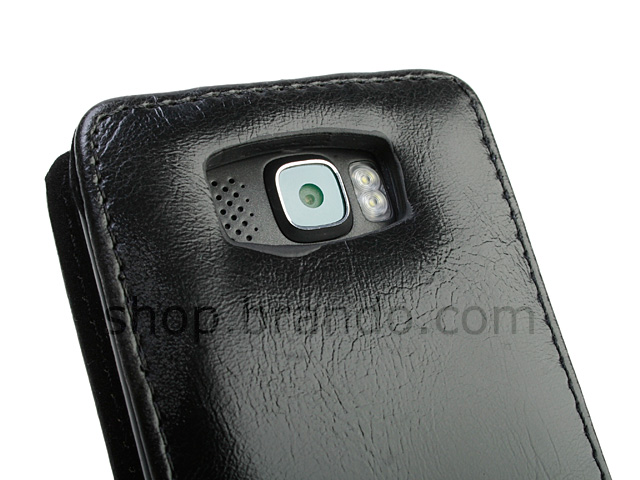 HTC HD2 Fashionable Flip Top Leather Case