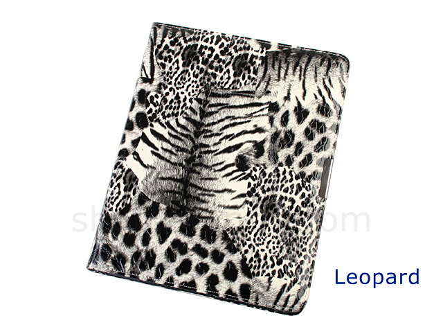 Animal Print Leather Book Case for iPad