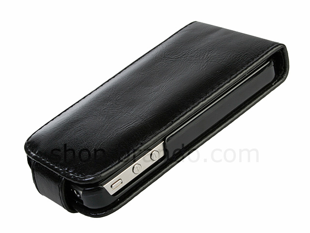 iPhone 4 Fashionable Flip Top Leather Case