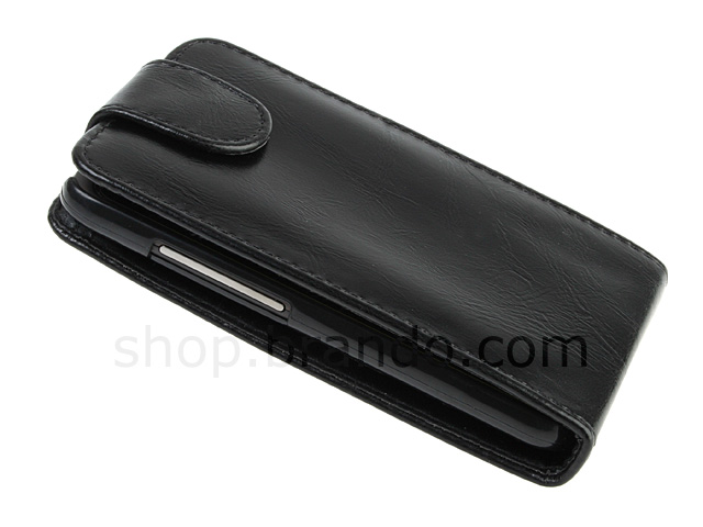 HTC Desire HD Fashionable Flip Top Leather Case
