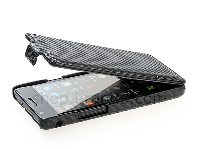 Samsung Galaxy S II Twilled Flip Top Leather Case
