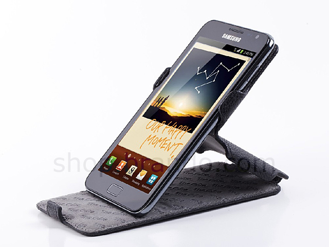 Momax Samsung Galaxy Note Flip Top Leather Case with Vertical Stand