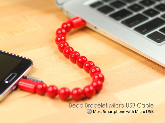 Bead Bracelet Micro USB Cable