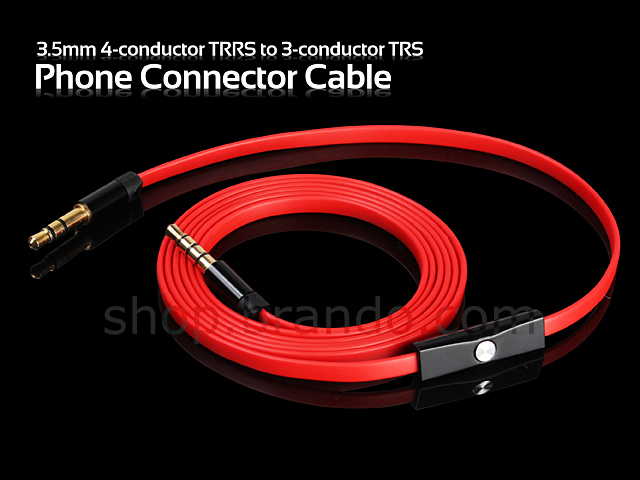 3.5mm 4-conductor TRRS to 3-conductor TRS Phone Connector Cable