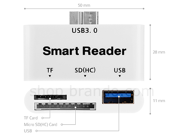 OTG 3 in 1 USB 3.0 Card Reader for Samsung Galaxy Note 3 (Model OT-9)