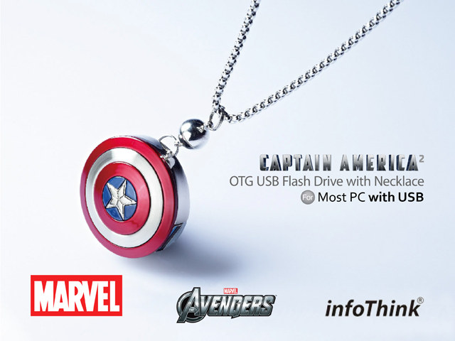 Captain Amerika USB Stick Flash Drive Avengers America 4 GB 8 GB mit Kette 