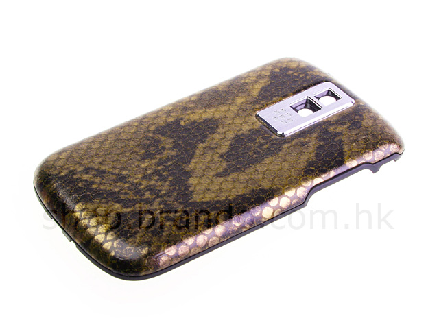BlackBerry Bold 9000 Replacement Back Cover - Snake Leather Pattern (Gold)