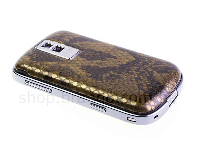BlackBerry Bold 9000 Replacement Back Cover - Snake Leather Pattern (Gold)