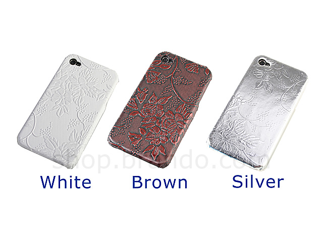 iPhone 4 Floral Embossed Hard Case
