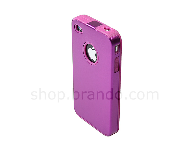 iPhone 4 Glossy Metal Back Cover w/ Rubber Lining