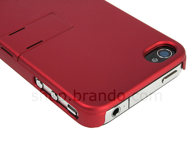 iPhone 4 Rubberized Back Hard Case With Stand