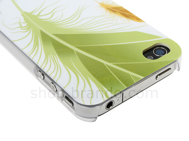 iPhone 4 Colorful Feathers Back Case