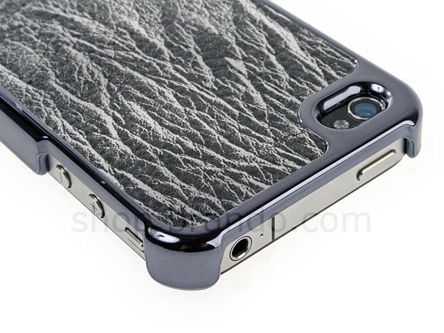 iPhone 4 Rugged Leather Back Hard Case