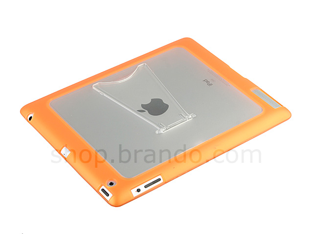 iPad 2 Transparent Back Soft Back Case with Stand