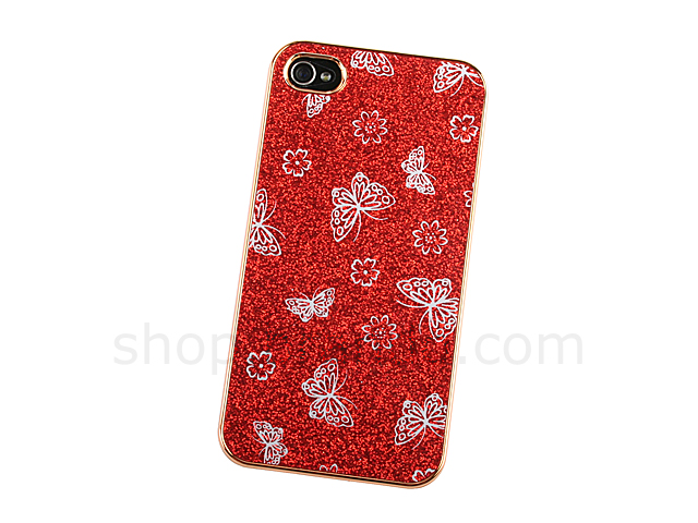 iPhone 4 Butterfly Glittered Case
