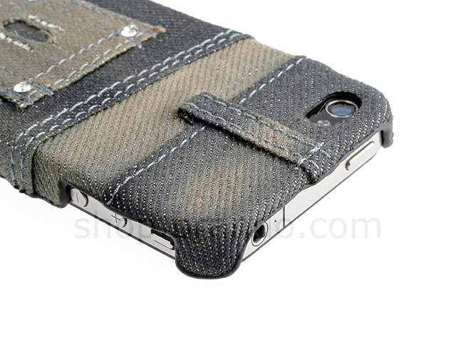 iPhone 4 Blue Jeans Textile Series - Back-Side Pocket Back Case