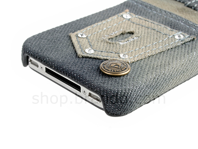 iPhone 4 Blue Jeans Textile Series - Back-Side Pocket Back Case