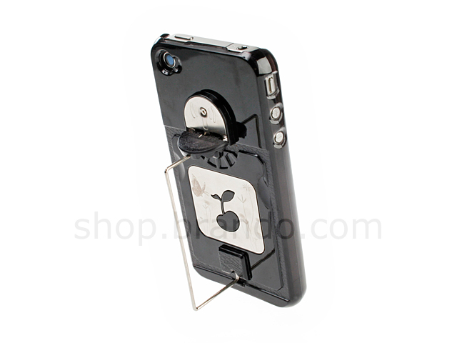 iPhone 4 Protective Plastic Stand Case + Safety Lock