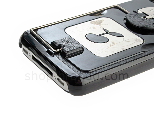 iPhone 4 Protective Plastic Stand Case + Safety Lock