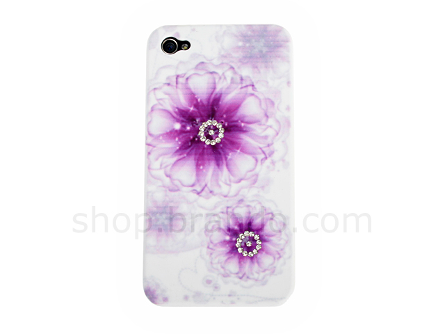 iPhone 4 Crystal Bing Flower Back Case