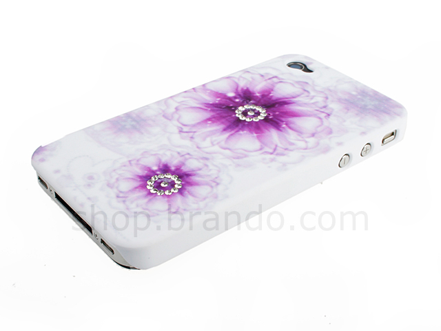 iPhone 4 Crystal Bing Flower Back Case