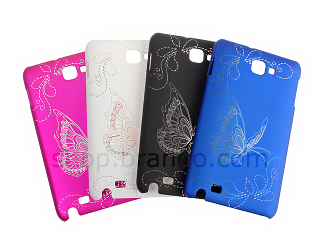 Samsung Galaxy Note Flying Butterfly Graffiti Back Case