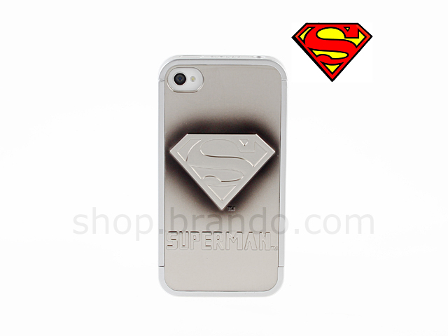 iPhone 4/4S Superman - Superman SILVER-BLACK METALLIC Logo Phone Case (Limited Edition)