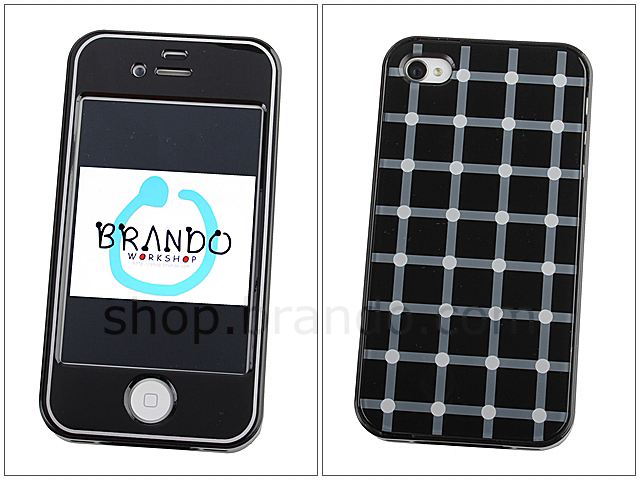 iPhone 4S Plastic Front Cover with Polka Dot Back Cover