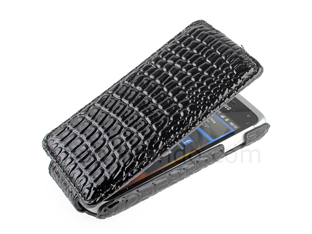Samsung Galaxy W i8150 Crocodile Flip Top Leather Case