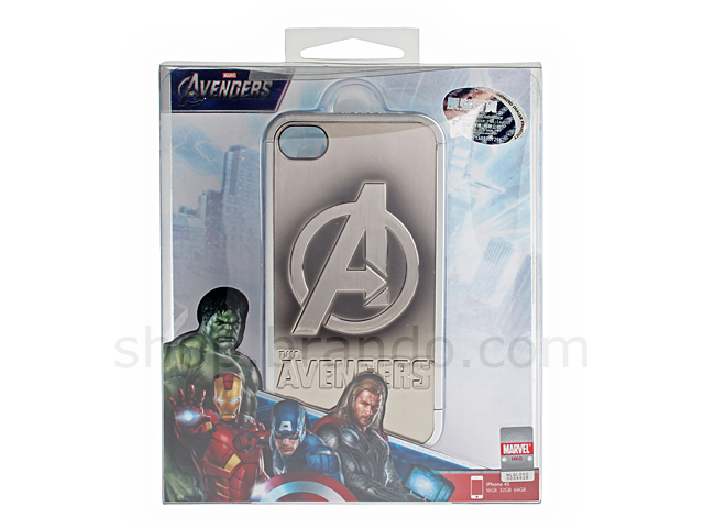 iPhone 4/4S MARVEL The Avengers - Avengers SILVER-BLACK METALLIC Logo Phone Case (Limited Edition)