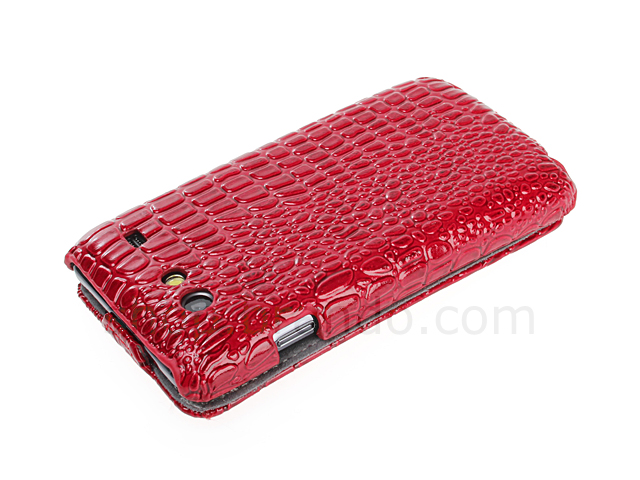 Samsung Galaxy S Advance i9070 Crocodile Flip Top Leather Case