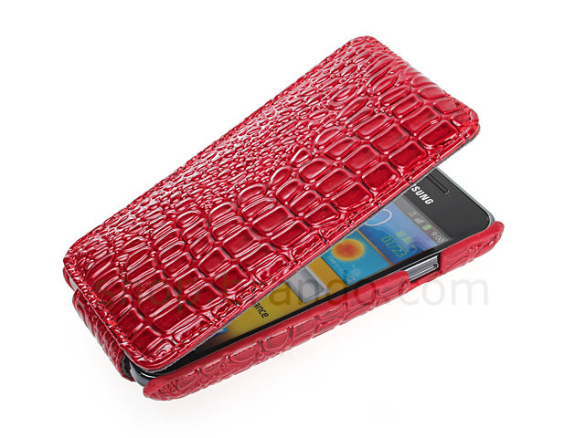 Samsung Galaxy S Advance i9070 Crocodile Flip Top Leather Case