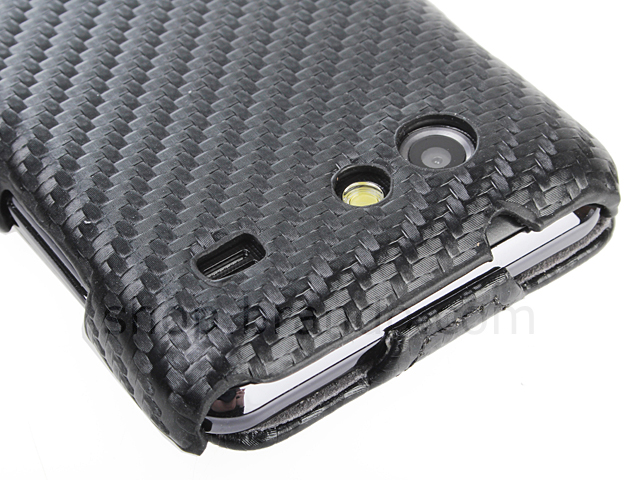 Samsung Galaxy S Advance i9070 Twilled Flip Top Leather Case