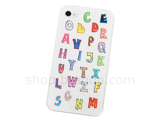 iPhone 4S Rainbow Letters Back Case
