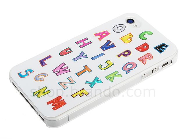 iPhone 4S Rainbow Letters Back Case